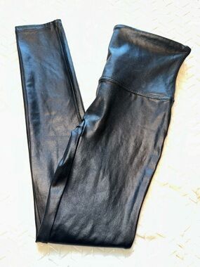 SPANX Faux Leather Tights Black Size Large